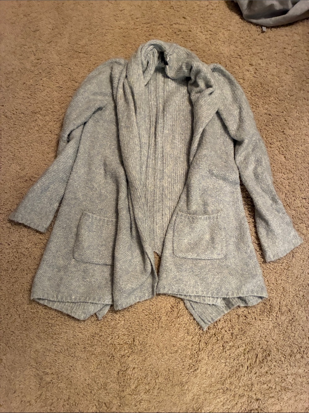 The Limited Heather Gray Open-Front Knit Cardigan (size XS)